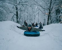 Tubing down the Monster Hill at Bambi Lake