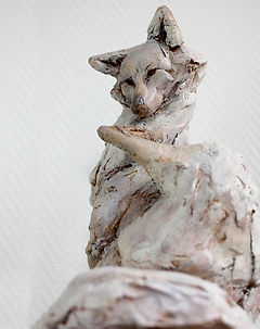 Verspielter Fuchs, 2024, Kunstharz, 36x 29x 27cm