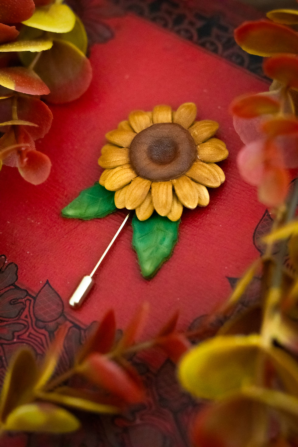 Miniature : Broche d'automne  * Le Tournesol *