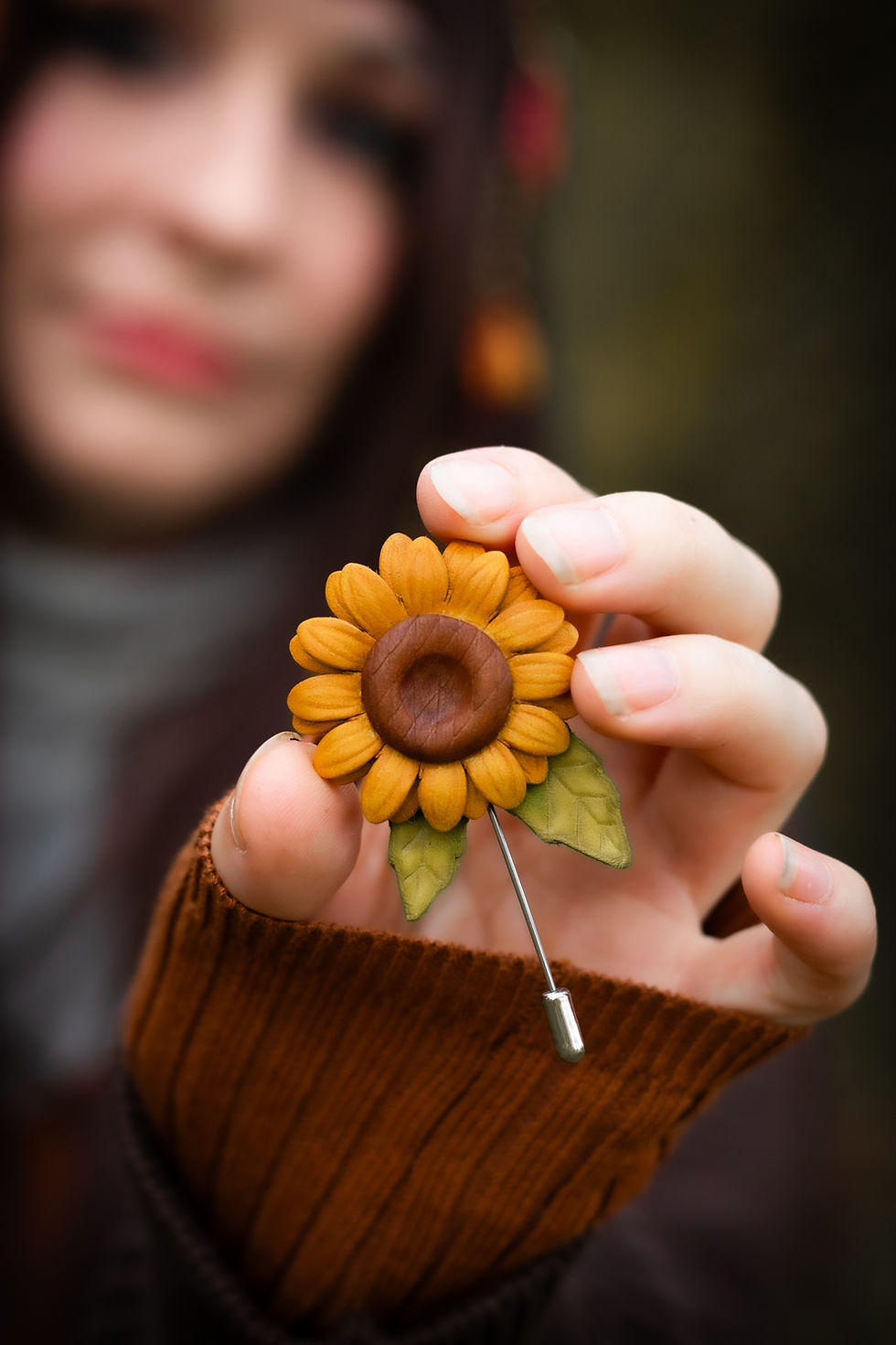 Miniature : Broche d'automne  * Le Tournesol *