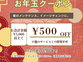 【お年玉】全員対象!最大500円OFFクーポン配布中🧧