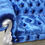 Thumbnail: Luxury Baroque Disco Sofa - Velvet Blue - Double Armrest