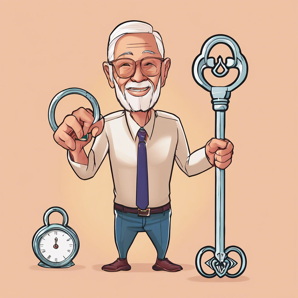 Old guy holding the key to longevity