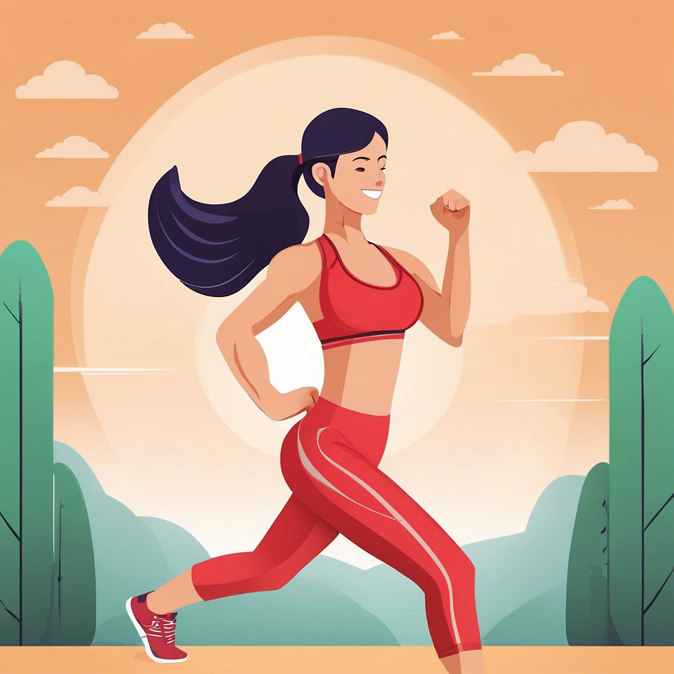 Fit lady jogging