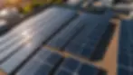 High angle view of solar panels on a rooftop