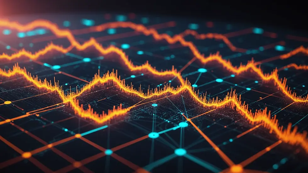 Close-up view of abstract data visualization