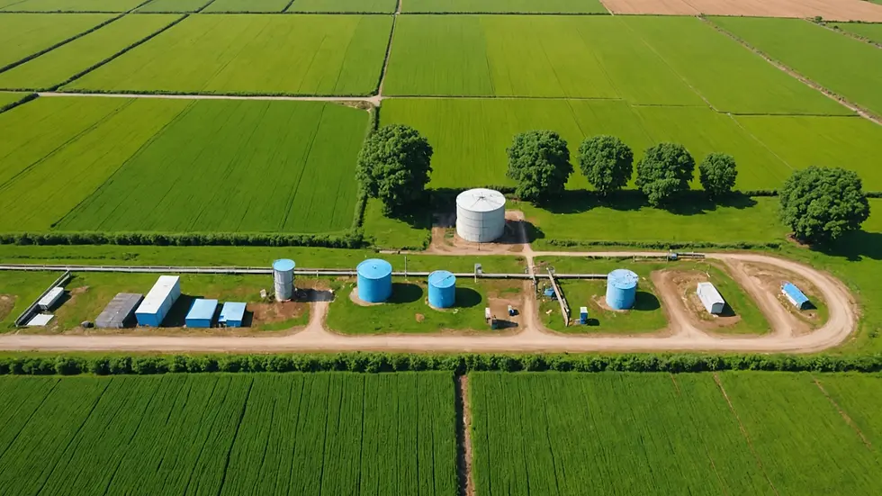 High angle view of a water collection point in a rural area