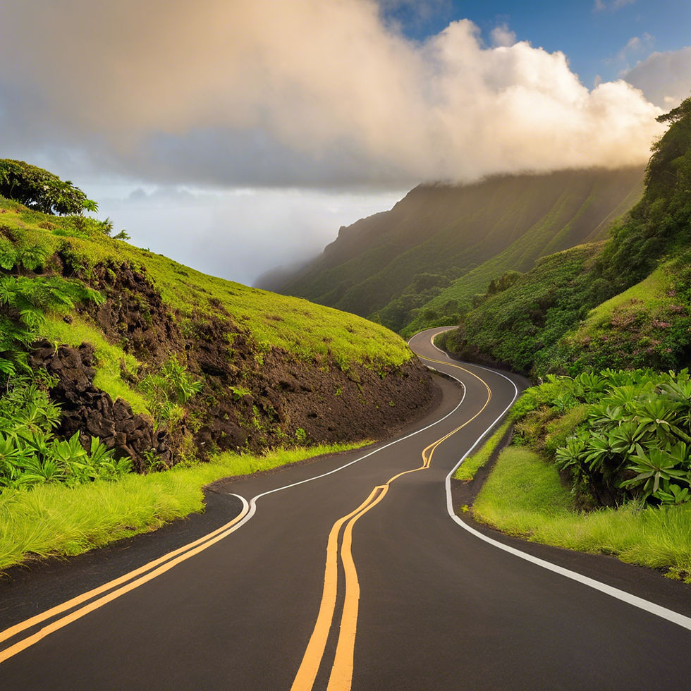 Road leaving Hana in Maui