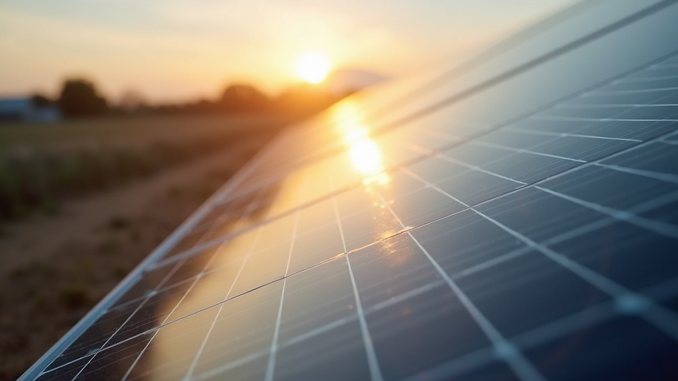 Close-up view of solar panel cells absorbing sunlight