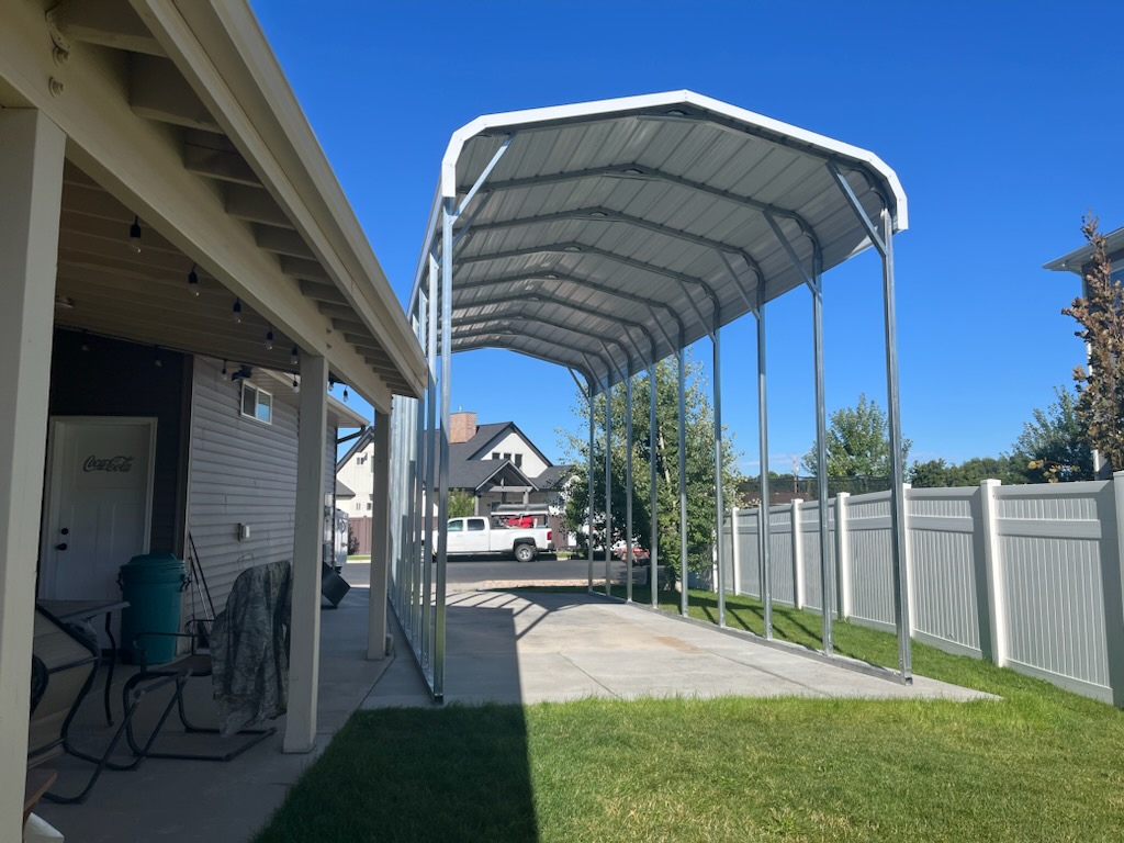12 by 30 regular-roof RV carport in Mapleton, Utah