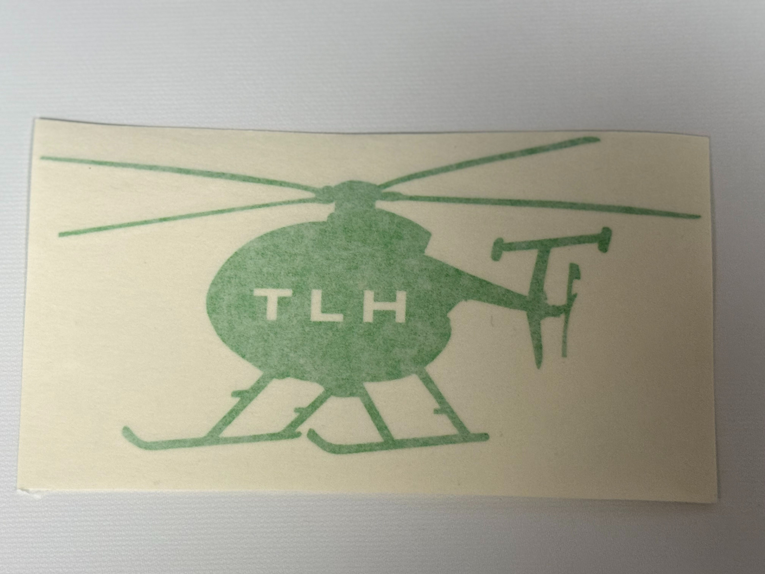 TLH Lime Green Helicopter Decal