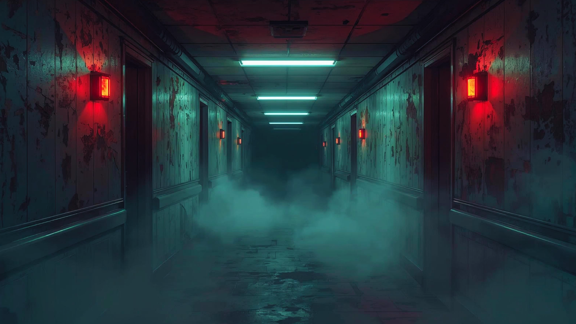 abandoned hospital corridor stream overlay, horror stream overlay, hospital horror gameplay overlay, realistic horror streami