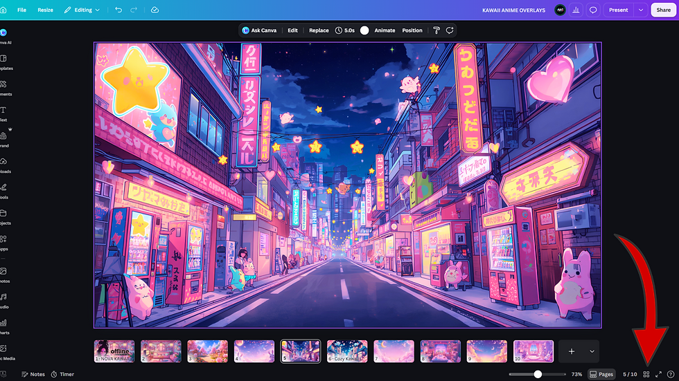 How to Rearrange Pages in Canva on Desktop grid view