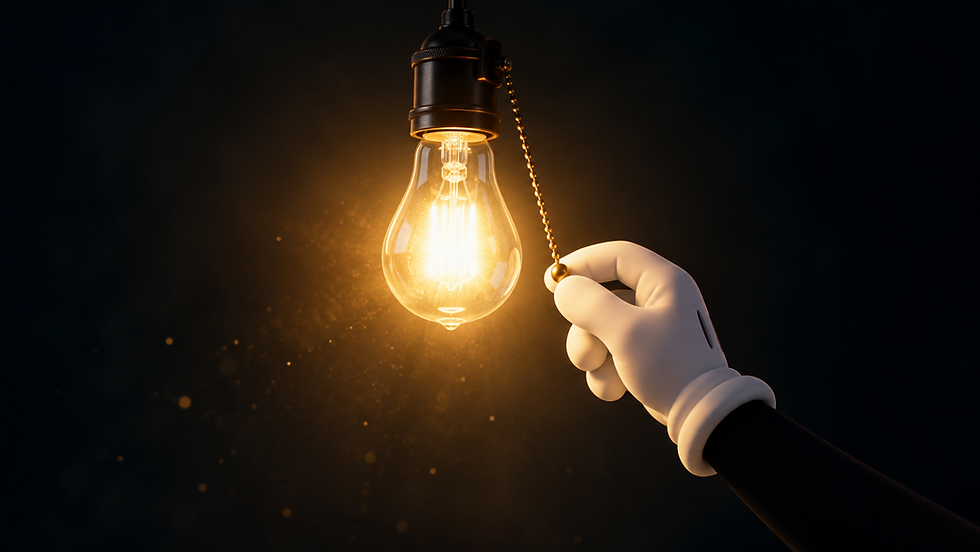 What Is the Best Type of Lighting for Streamers? a white gloved hand turning on a light bulb