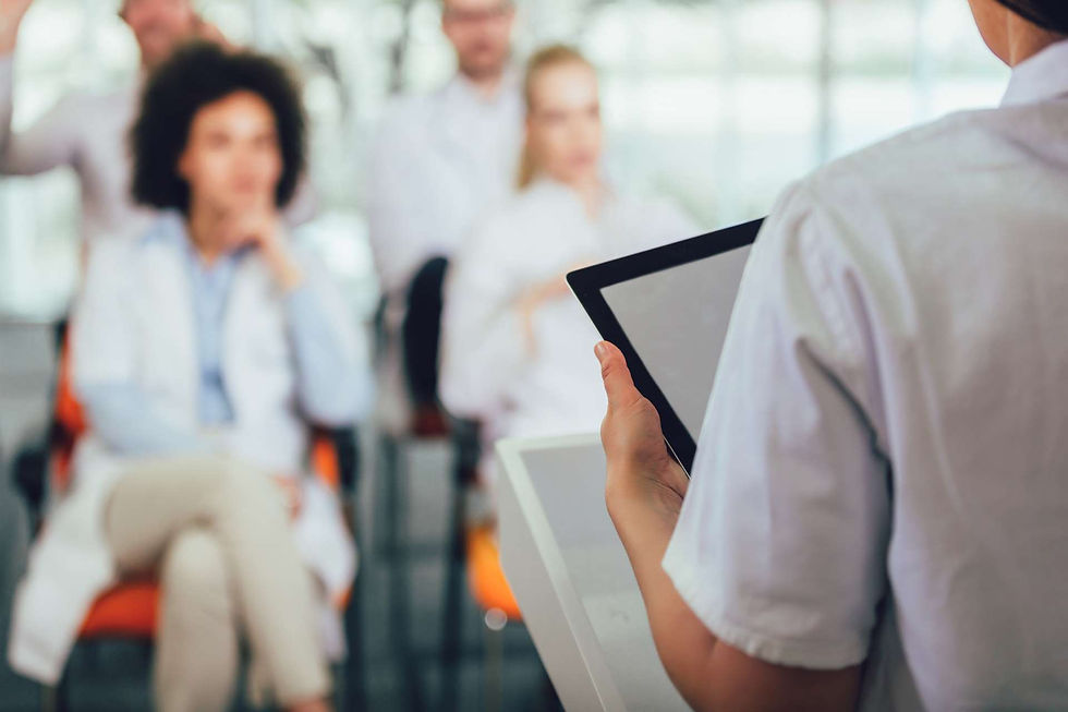 Clinicians in a meeting