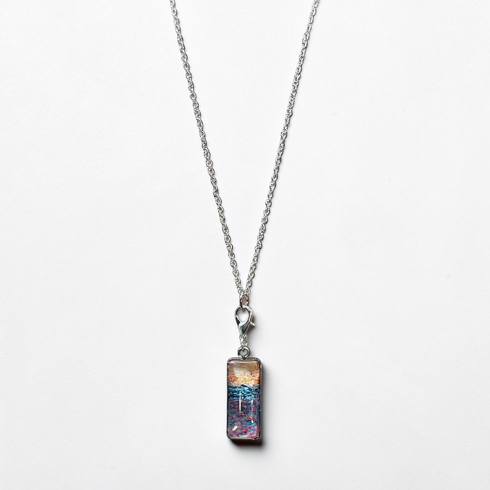 Thumbnail: “Peaceful Sea” Fine Art Cabochon Pendant Necklace