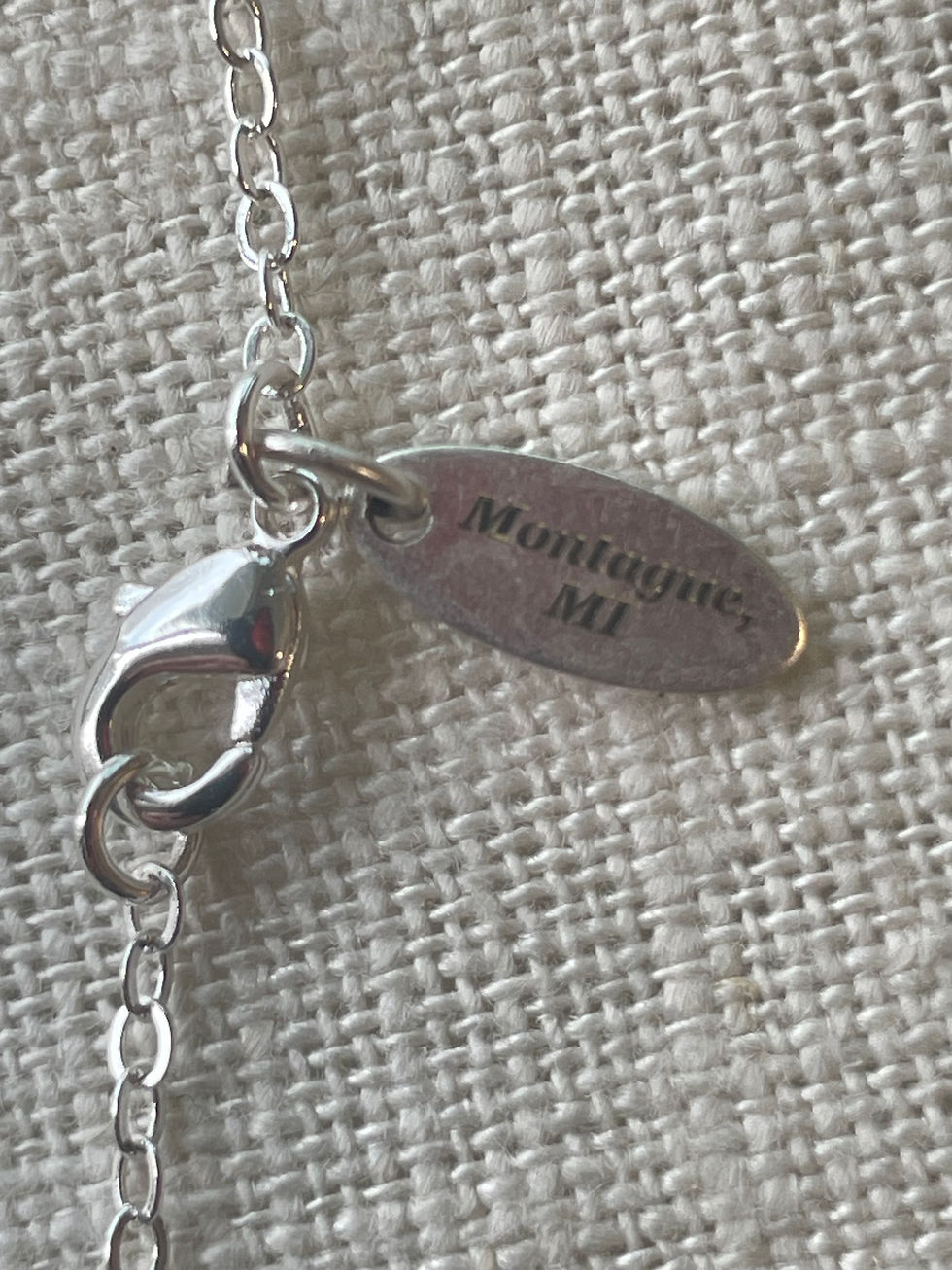 Thumbnail: “Dockside Denim” Micro-Mosaic Heart Pendant Necklace