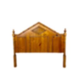 Vintage Faux Bamboo Pine and Maple King Headboard by Baker Furniture