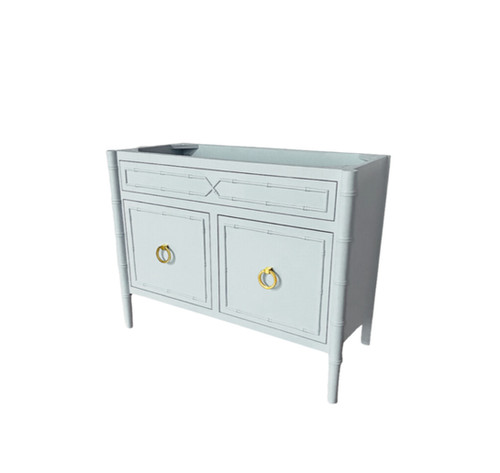 Custom-built Faux Bamboo Single Sink Bath Vanity Base | Large | Rail + Stile
