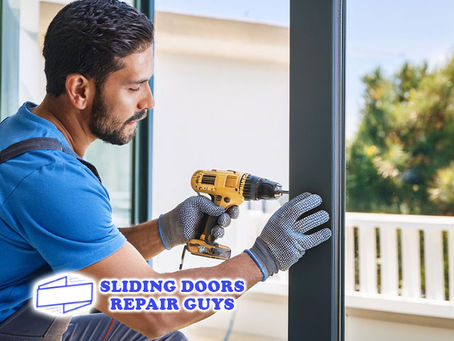 Sliding Doors Repair Guys professional technician working fixing door