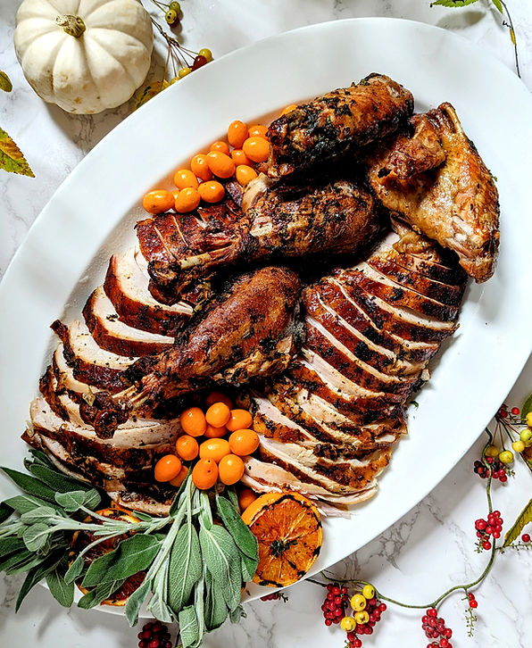 Dennis Dean Catering & Events beautifully garnished sliced turkey