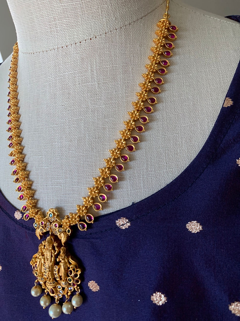 Thumbnail: Necklace Set – Turvi Vaidehi Temple Jewelry Collection