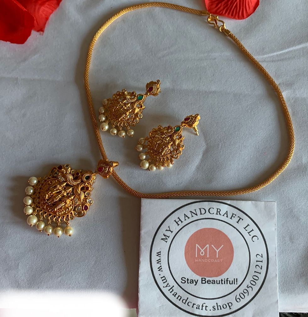 Thumbnail: Pendant Set - Turvi Vaidehi, Superior Temple Jewelry Collection 💎💎