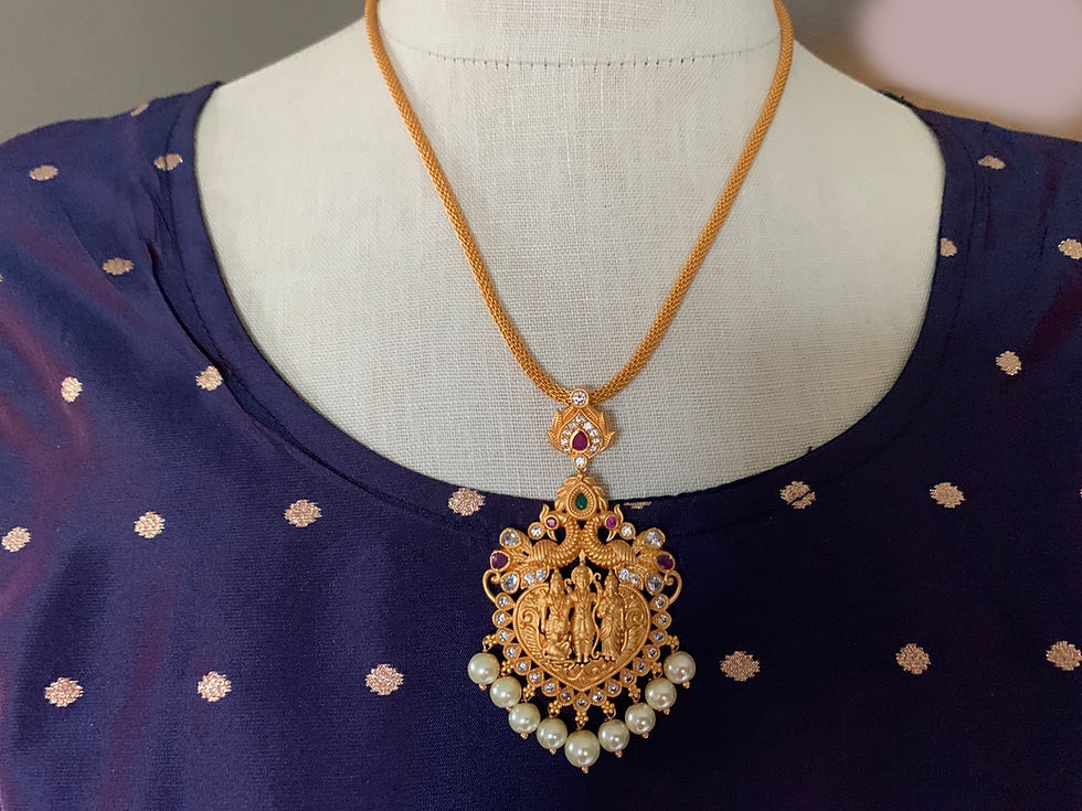 Thumbnail: Pendant Set - Turvi Vaidehi, Superior Temple Jewelry Collection 💎💎