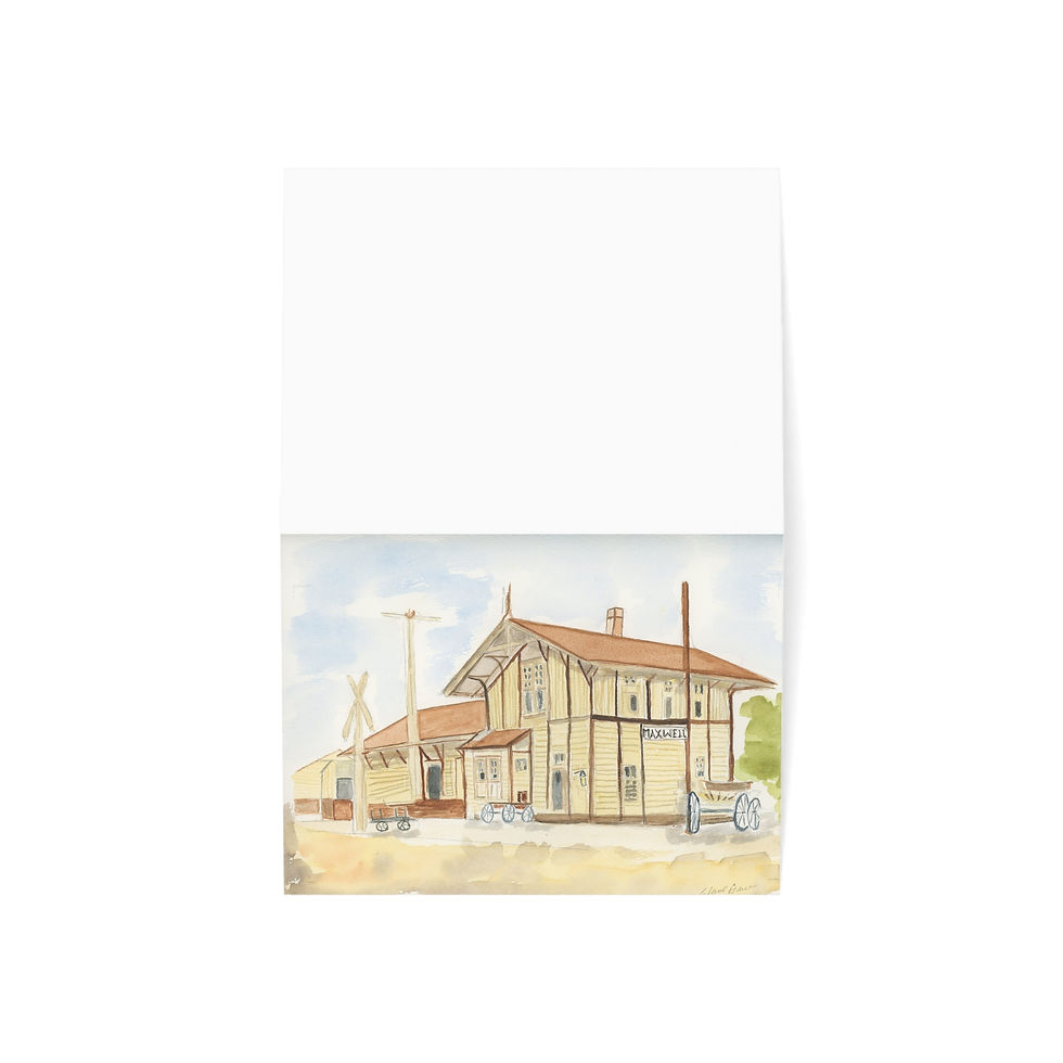 Thumbnail: Maxwell Railroad Depot  Greeting Cards (1, 10, 30, and 50pcs)