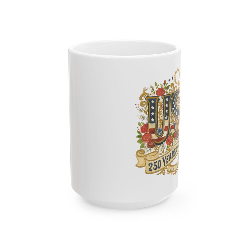 Thumbnail: USA 250 Years Anniversary floral crest Mug | 11oz 15oz