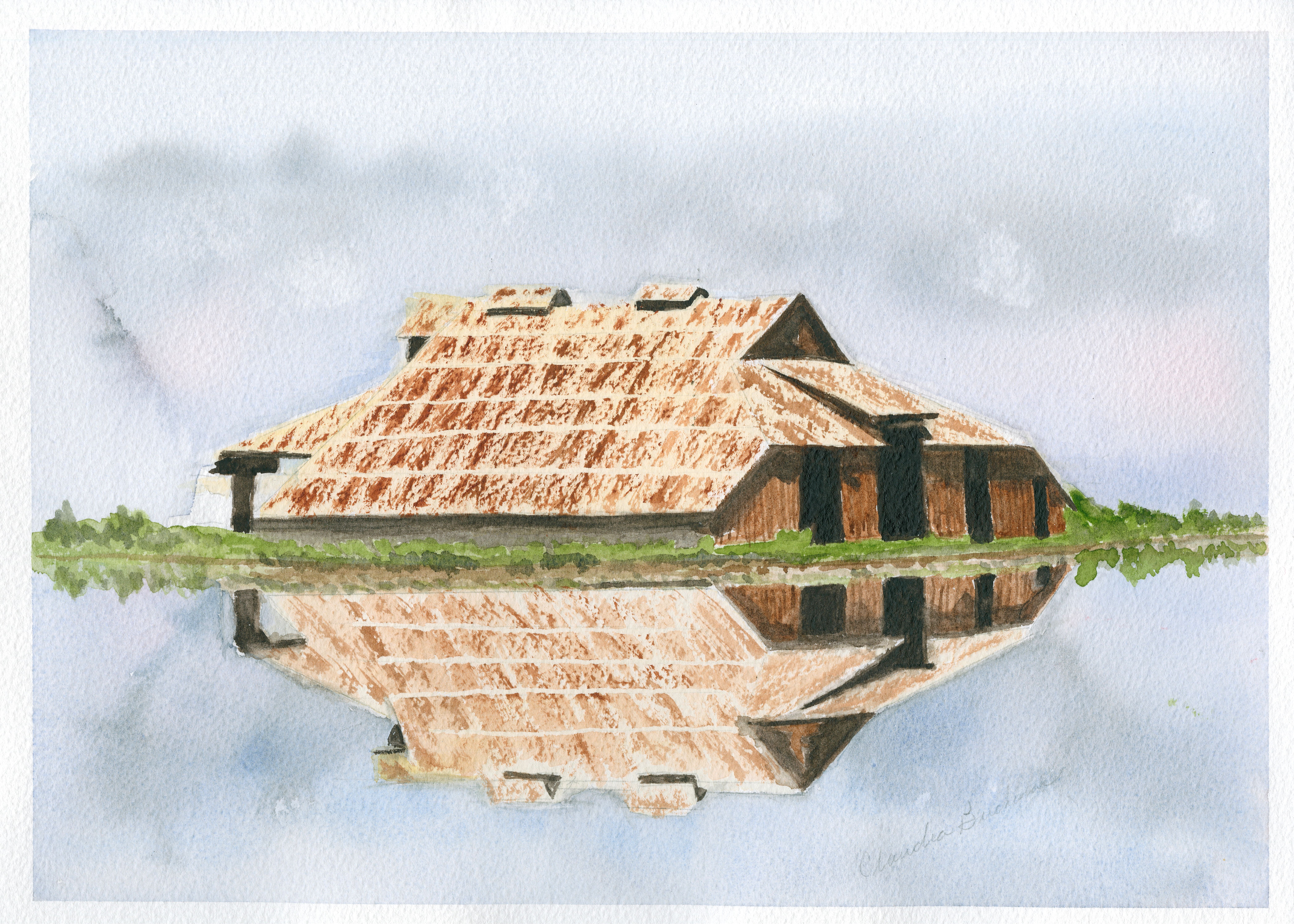 Seaver Barn Watercolor  by Claudia