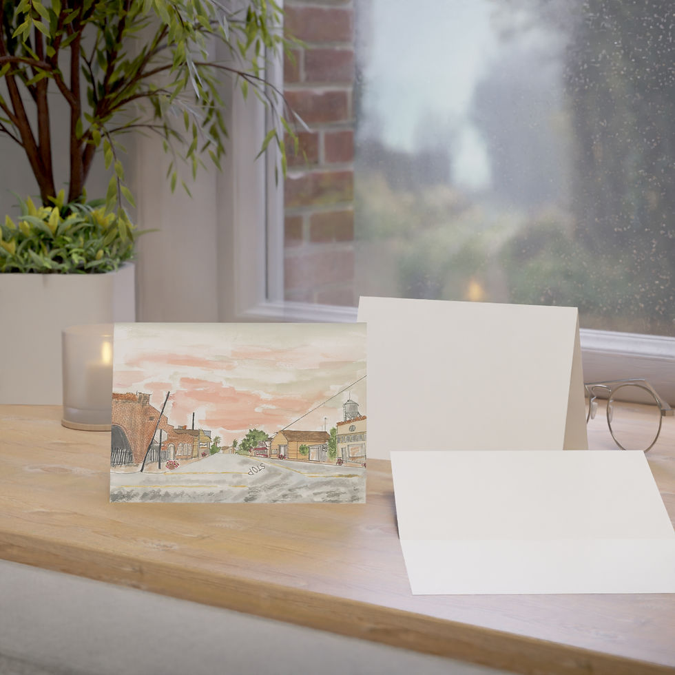 Thumbnail: Downtown Maxwell - Watercolor Street Scene, Any Occasion, 1-50pcs   