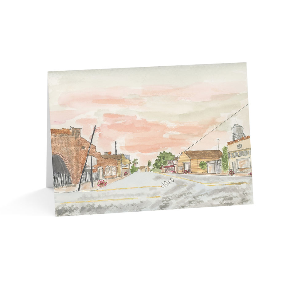 Thumbnail: Downtown Maxwell - Watercolor Street Scene, Any Occasion, 1-50pcs   