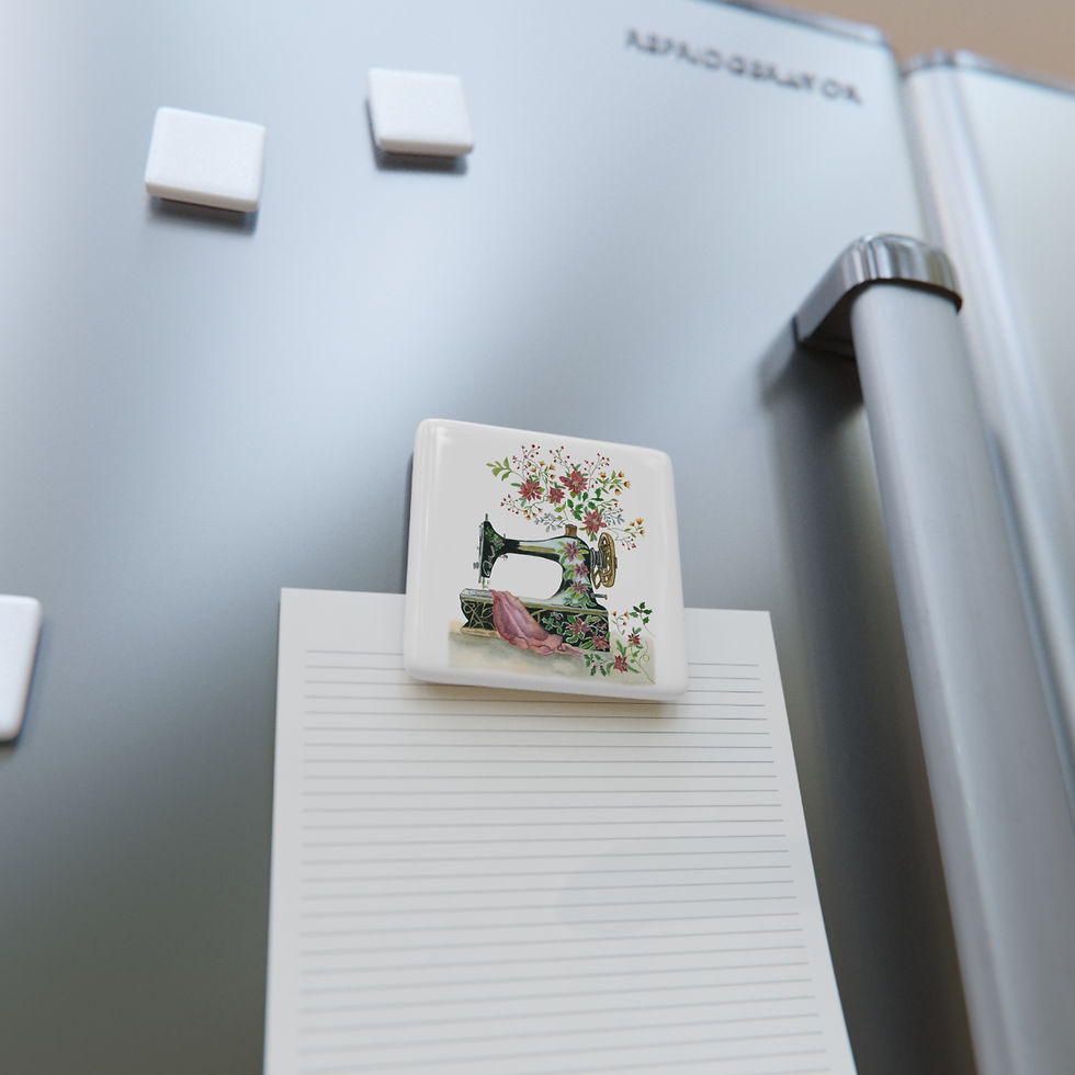Thumbnail:  Magnet - Holiday Sewing Inspiration Porcelain Magnet, Square