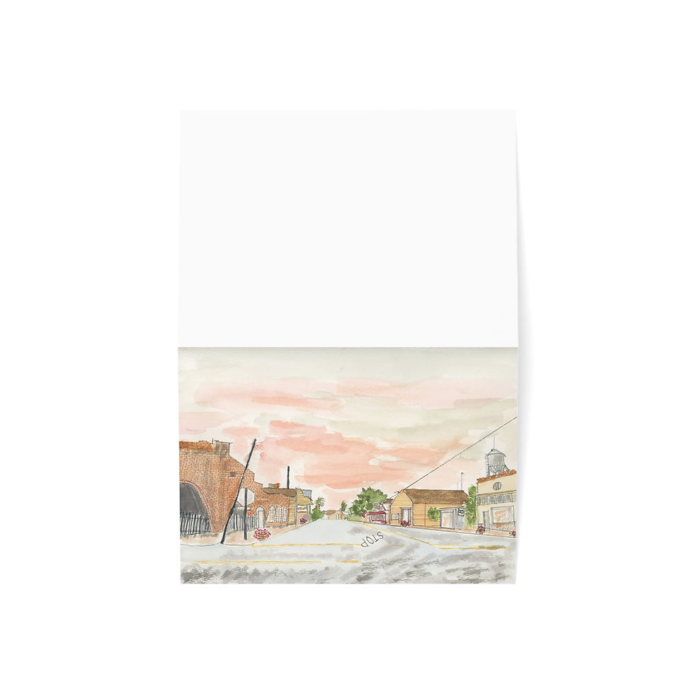 Thumbnail: Downtown Maxwell - Watercolor Street Scene, Any Occasion, 1-50pcs   