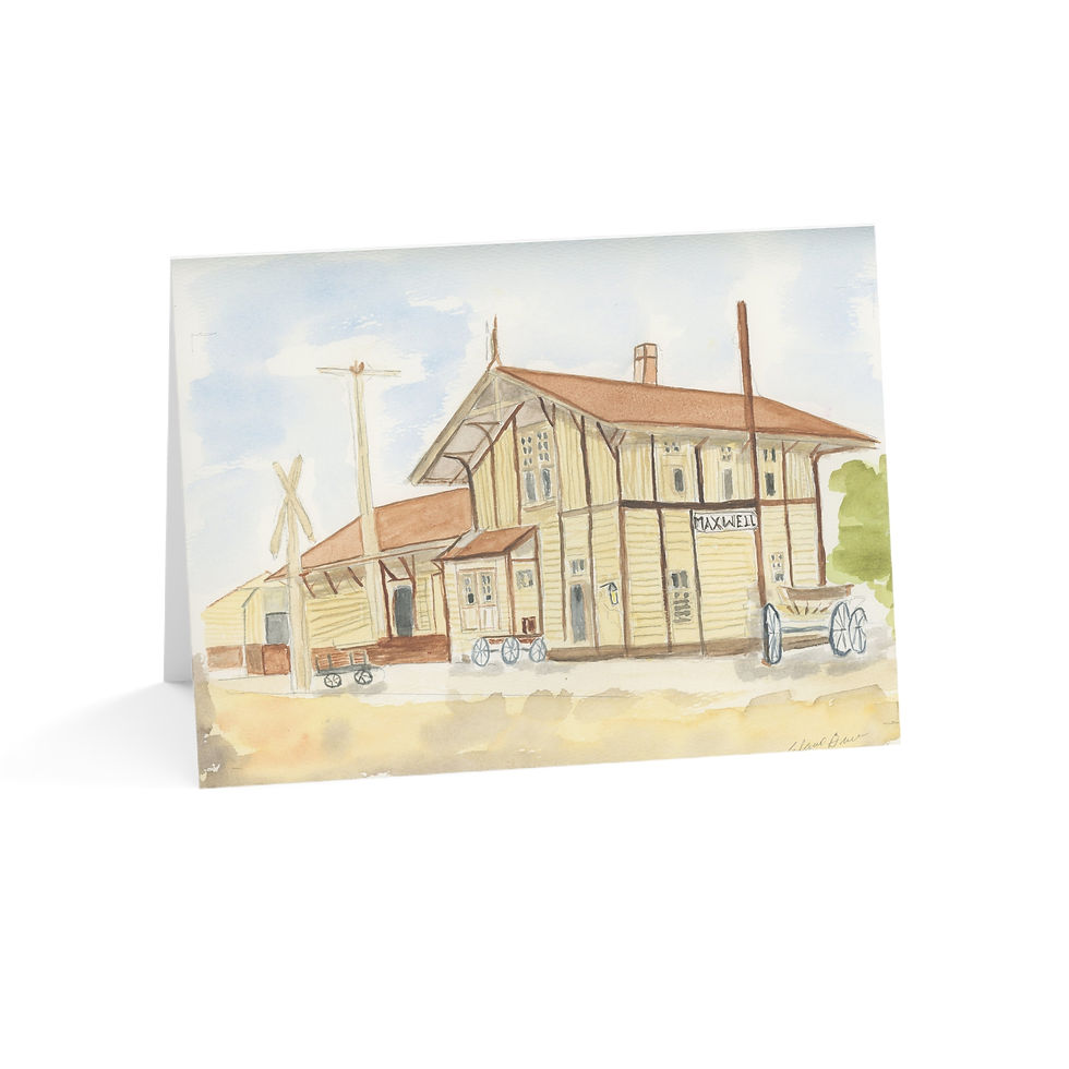 Thumbnail: Maxwell Railroad Depot  Greeting Cards (1, 10, 30, and 50pcs)