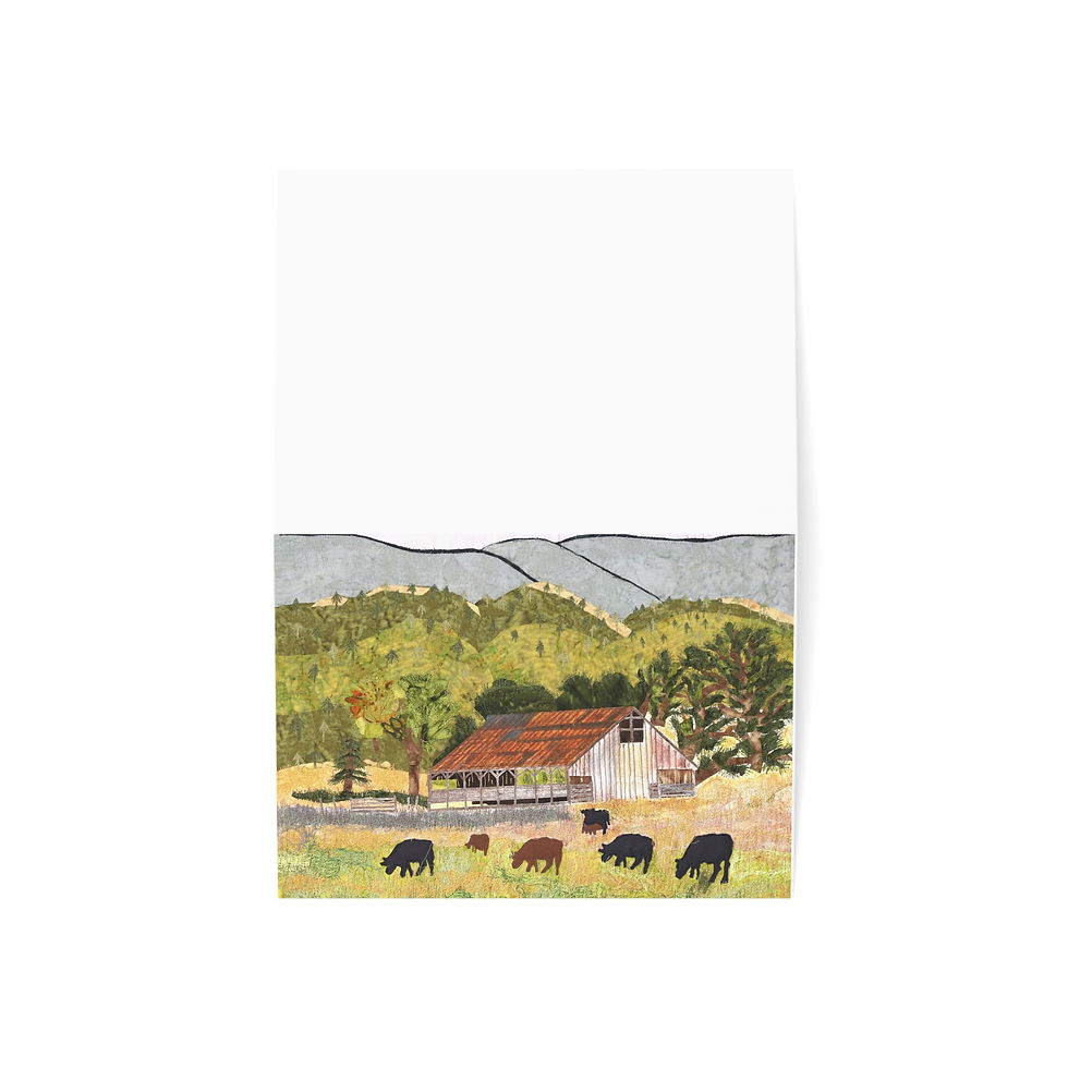 Thumbnail: Colusa County Foothills Barn - Fiber Art, Any Occasion, 1-50pcs   