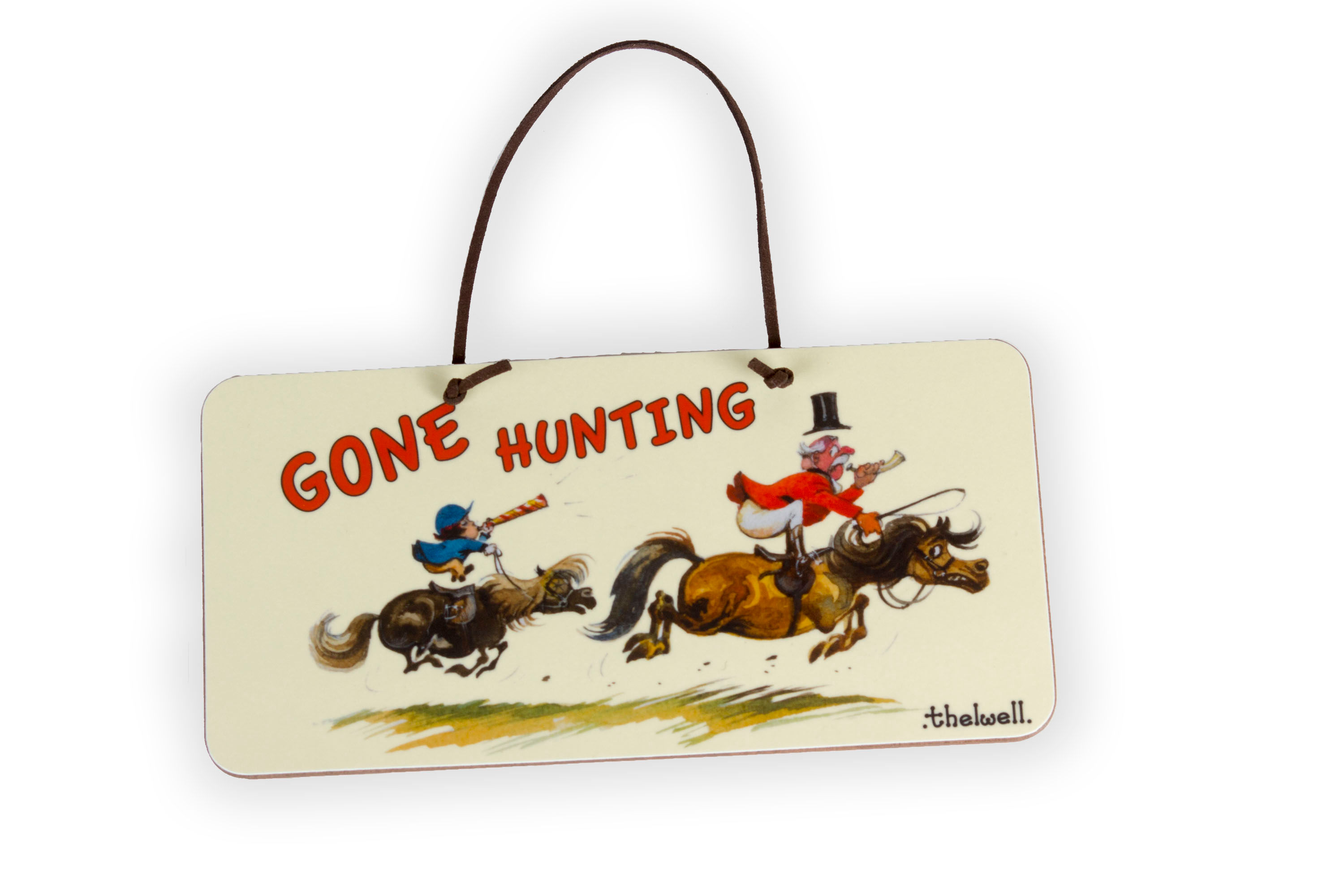 Gone Hunting Door Sign by Thelwell