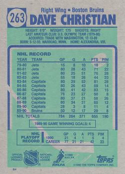 Thumbnail: 263. Dave Christian - 90-91 Topps NHL - COMMON