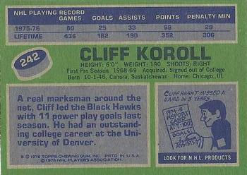 Thumbnail: 76-77 Topps Cliff Koroll #242