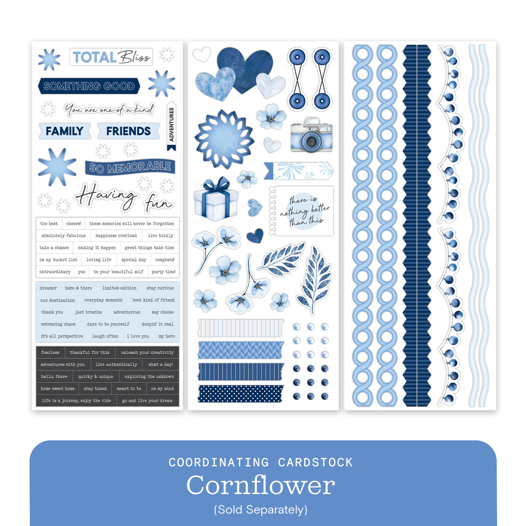 Vivid Melodies 2 Stickers (3/pk) - Cornflower