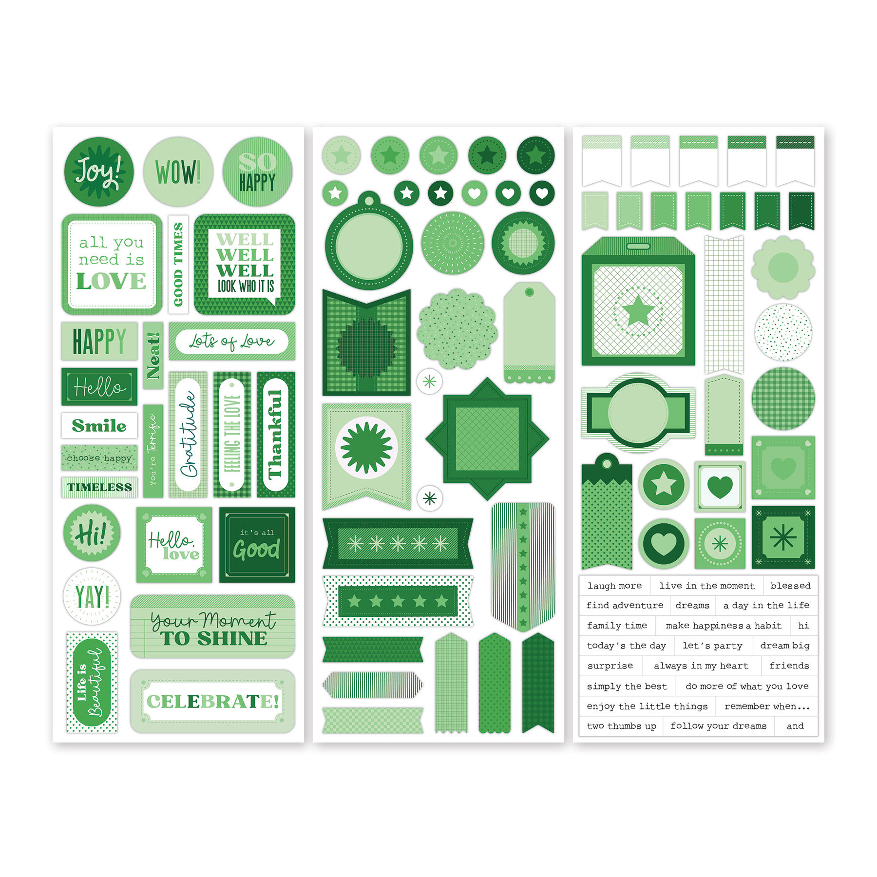 Totally Tonal Kelly Green Stickers (3/pk)