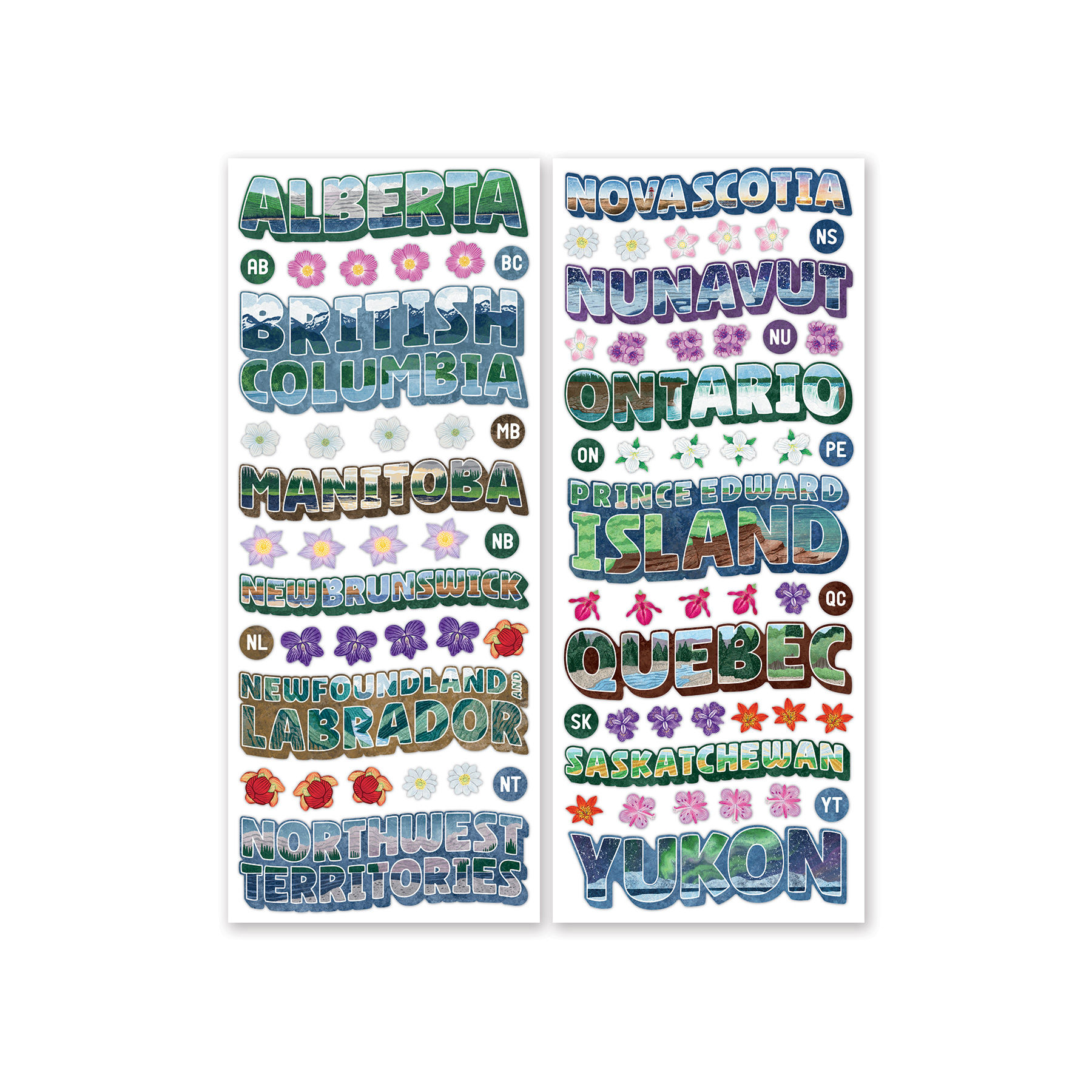 Canadian Provinces Stickers (2/pk)