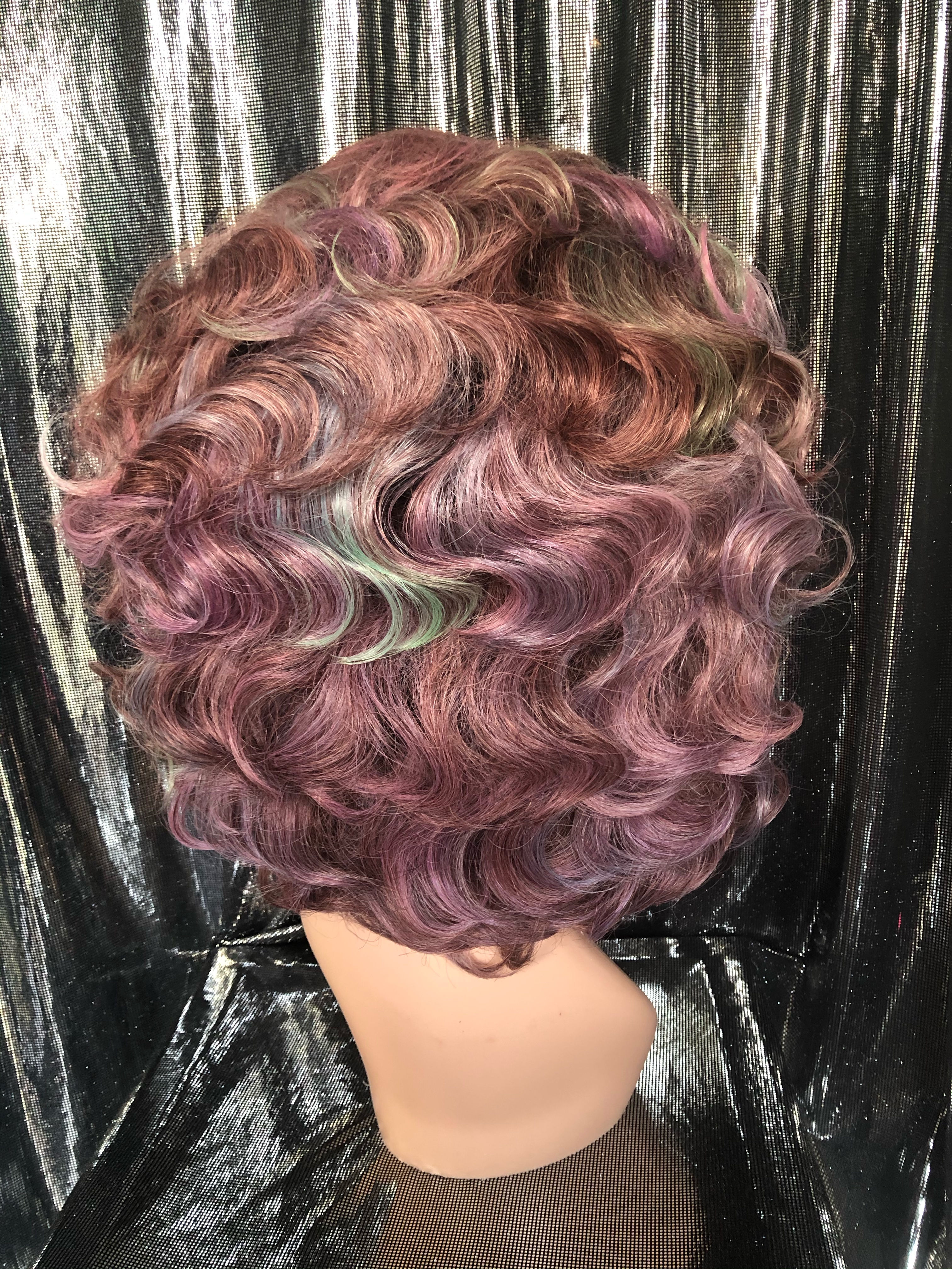 multi coloured brunette