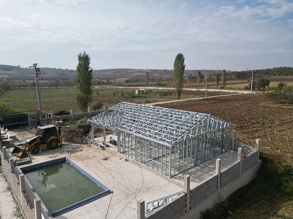 مشروع جديد قيد التنفيذ من YÜCE EV: منزل فولاذي في منطقة يشيلديري