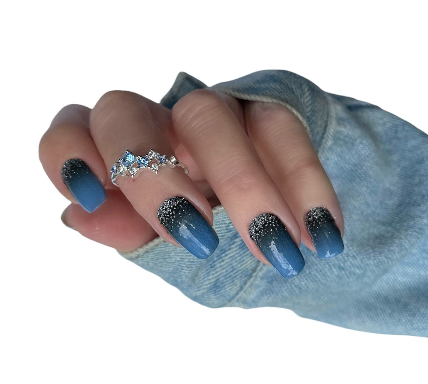 Glitterombre blue