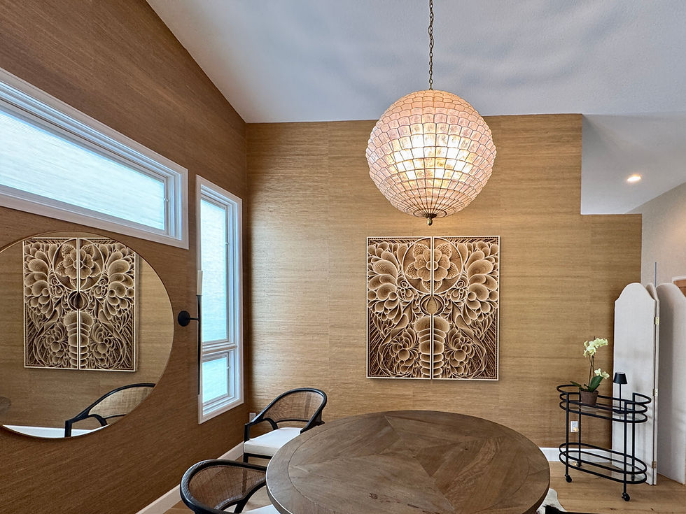 Thumbnail: A full view of the Luna sculpture, on location at the home of a collector. 