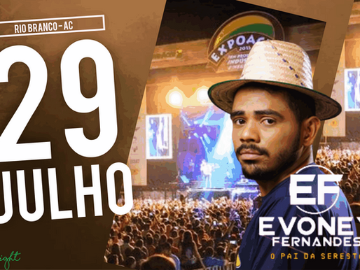Cantor Evoney Fernandes comandará o primeiro show da Expoacre 2023