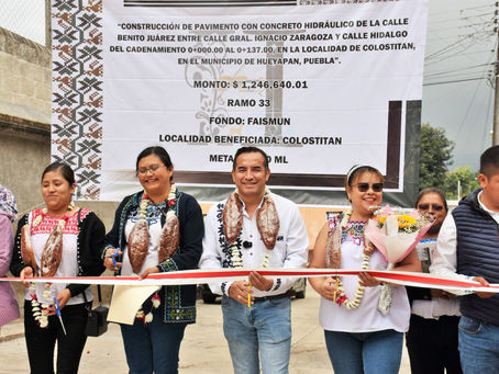 AUTORIDADES DE HUEYAPAN INAUGURAN PAVIMENTACIÓN EN COLOSTITAN Y FORTALECEN LA INFRAESTRUCTURA VIAL DE LA COMUNIDAD
