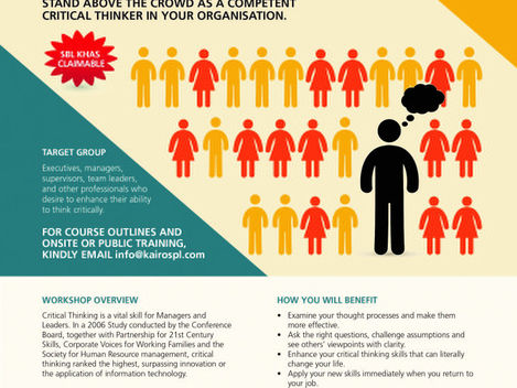 Critical Thinking is vital in your job